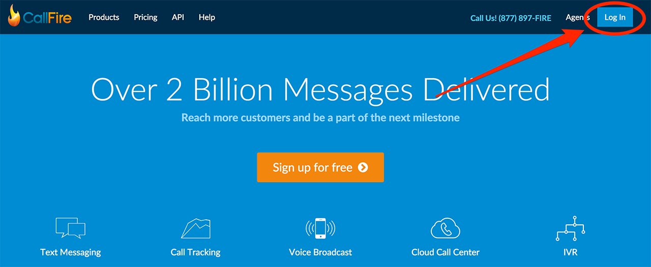 Click Log in in the top right corner.