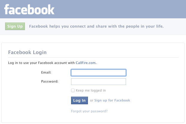 Log In With Facebook Callfire